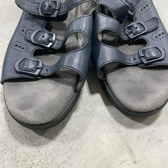 SAS Tripad Comfort Three Strap Sandals Women Size 8.5 Narrow Blue Leather Buckle - Picture 4 of 8